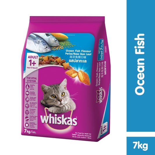 Whiskas Dry Adult 1+ Ocean Fish Flavour (7 KG pack)